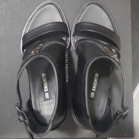 NWT Ann Demeulemeester Ratio Nero Leather Heels Size 7.5W - Picture 5 of 13